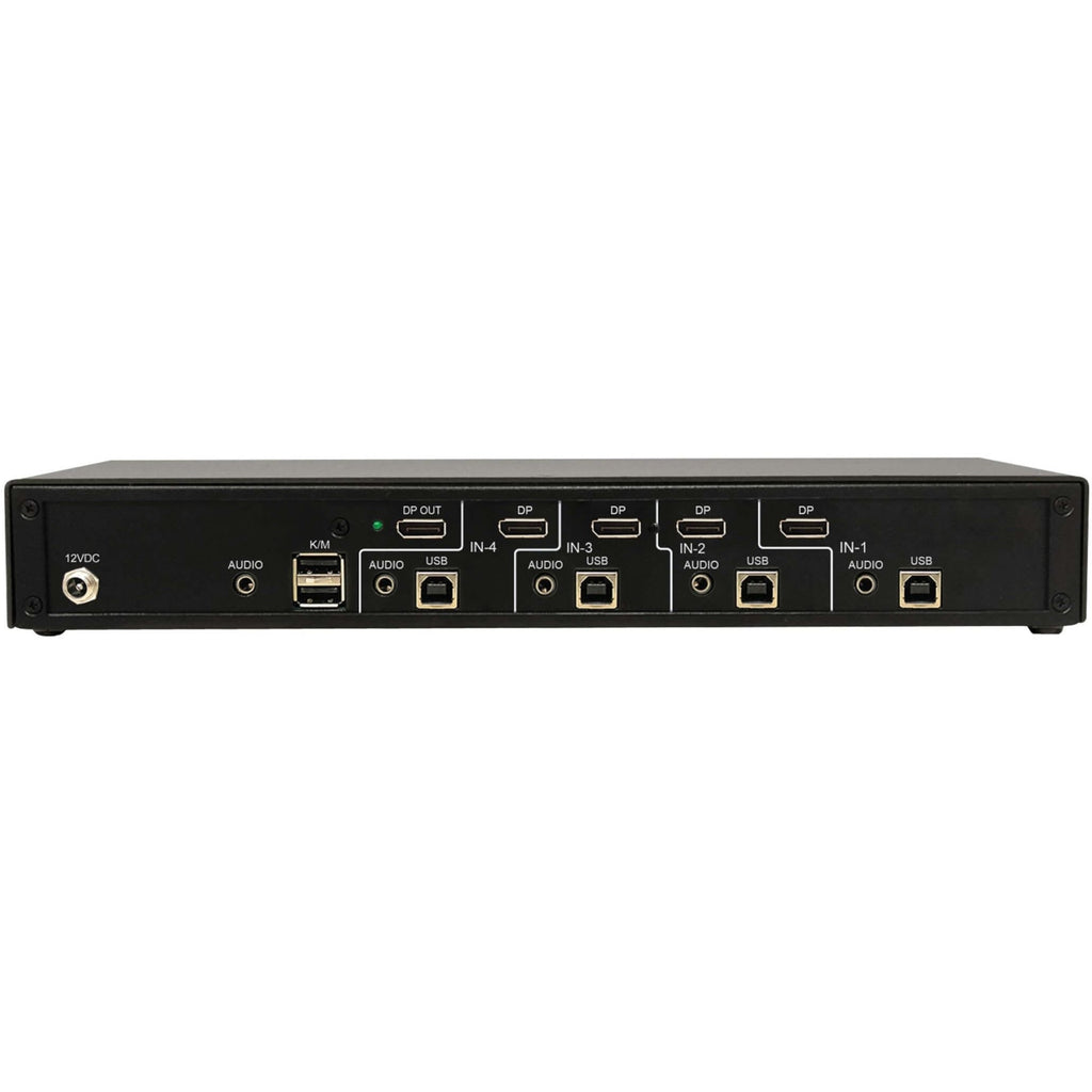 Tripp Lite Secure KVM Switch, 4-Port, Single Head, DisplayPort to DisplayPort, 4K, NIAP PP4.0, Audio, TAA - 4 Computer(s) - 1 Local User(s) - 3840 x 2160 - 50 Hz, 60 Hz - 6 x USB - 5 x DisplayPort - TAA Compliant - eCommerce Business Prime