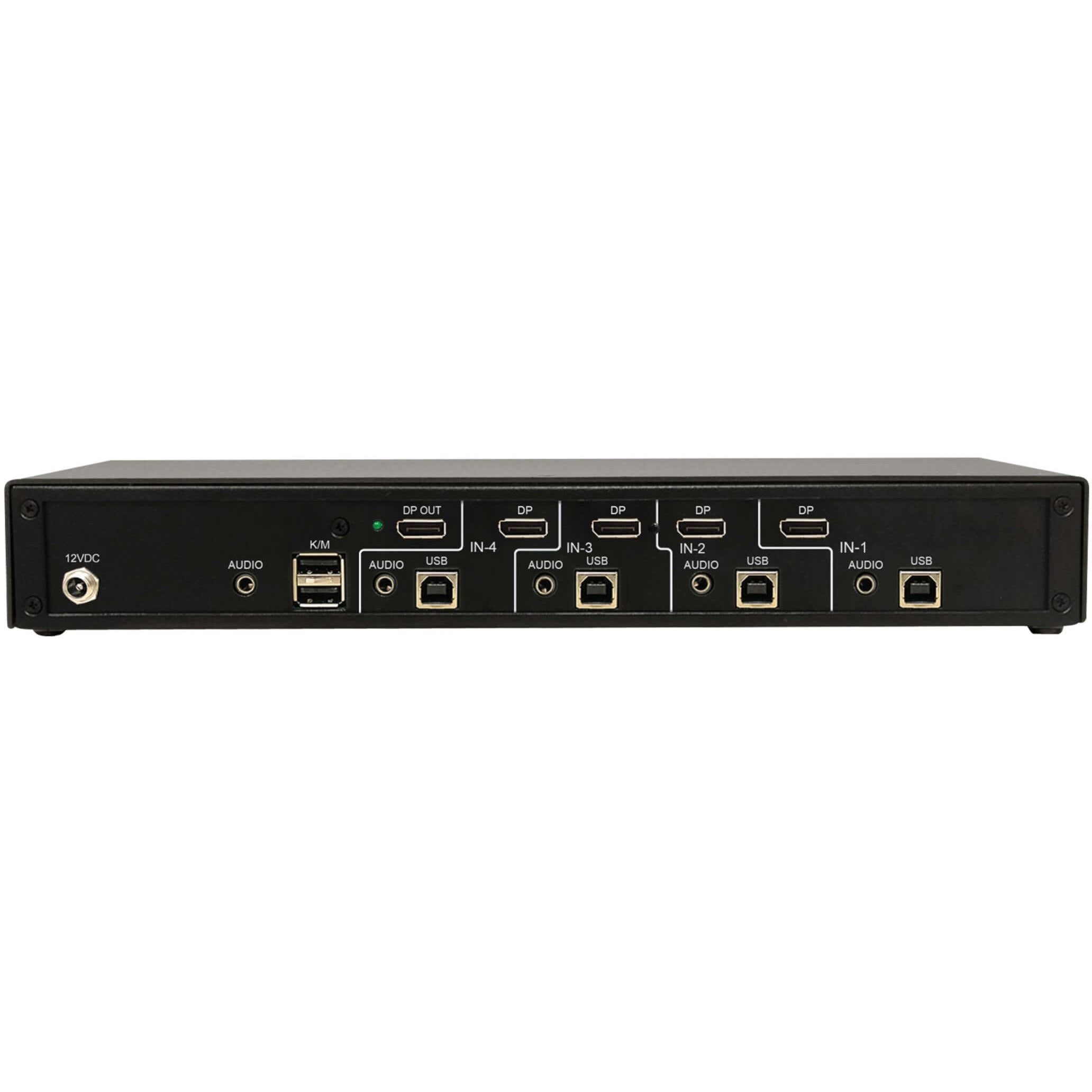 Tripp Lite Secure KVM Switch, 4-Port, Single Head, DisplayPort to DisplayPort, 4K, NIAP PP4.0, Audio, TAA - 4 Computer(s) - 1 Local User(s) - 3840 x 2160 - 50 Hz, 60 Hz - 6 x USB - 5 x DisplayPort - TAA Compliant - eCommerce Business Prime
