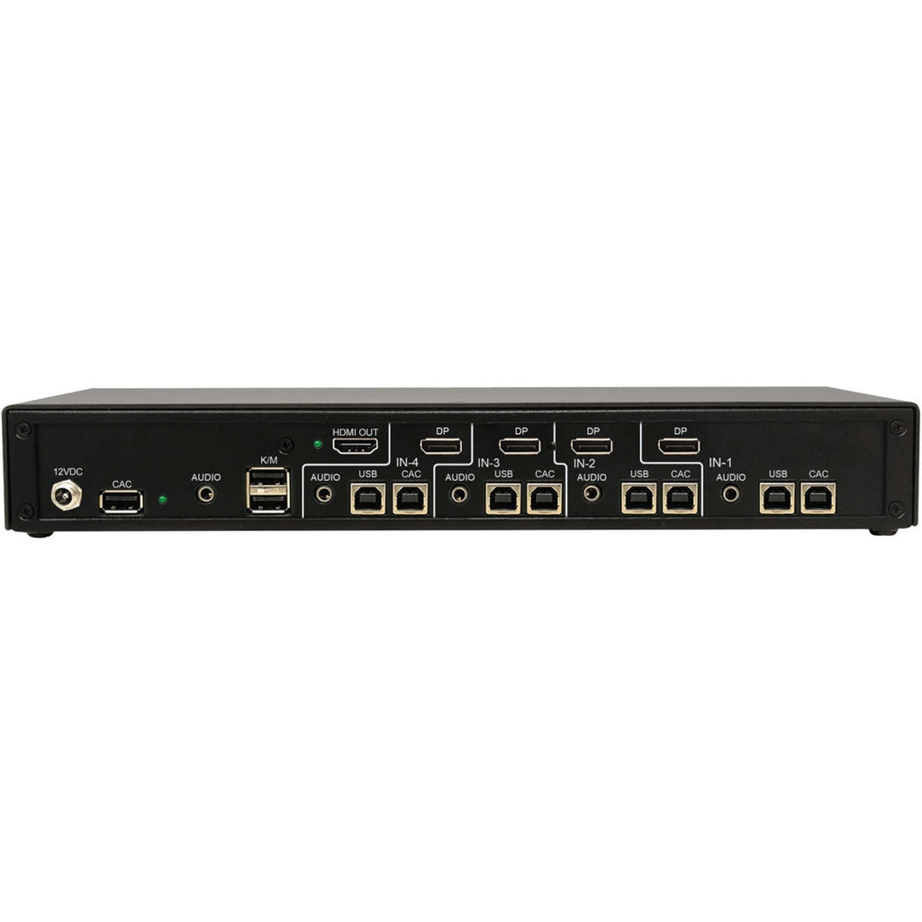 Tripp Lite B002-HD1AC4-N4 4-Port NIAP PP4.0-Certified KVM Switch - 4 Computer(s) - 1 Local User(s) - 3840 x 2160 - 50 Hz, 60 Hz - 11 x USB - Yes - 1 x HDMI - 4 x DisplayPort - TAA Compliant - eCommerce Business Prime