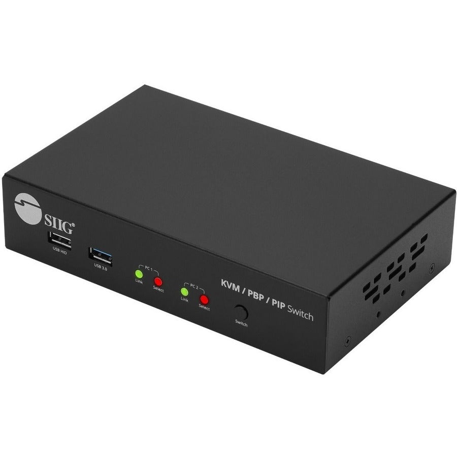 SIIG 2-Port 4K HDMI KVM Switch with PBP Roaming Mouse & PIP - 2x1 HDMI KVM Switch, Allows you to control 2 HDMI 4K computers using one keyboard and mouse - Mouse Roaming, PBP, PIP, 4K@30, HDCP 1.4, US - CE-KV0G11-S1 - eCommerce Business Prime