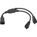 Tripp Lite Splitter Cord - For Computer, PDU, Printer, Scanner, Server, UPS - 125 V AC13 A - Black - 1.50 ft Cord Length - North America - P002-18N-2R - eCommerce Business Prime