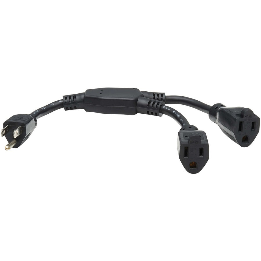 Tripp Lite Splitter Cord - For Computer, Monitor, HDTV, Server, Printer, UPS, PDU - 125 V AC13 A - Black - 1 ft Cord Length - North America - eCommerce Business Prime