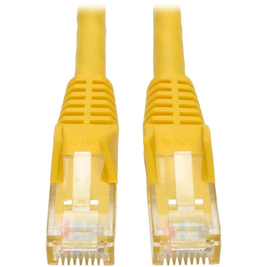 Tripp Lite 10ft Cat6 Gigabit Snagless Molded Patch Cable RJ45 M/M Yellow 10' - 10ft - 1 x RJ-45 Male - 1 x RJ-45 Male - Yellow - N201-010-YW - eCommerce Business Prime