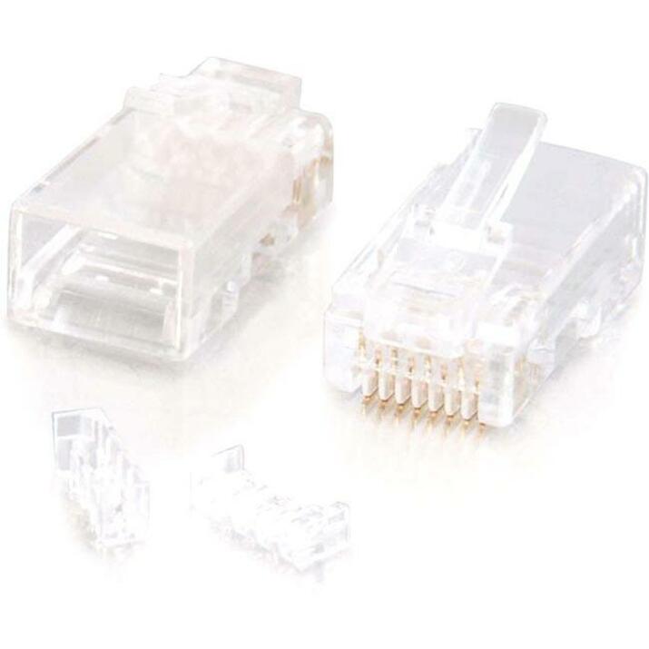 C2G RJ45 Cat5E Modular (with Load Bar) Plug for Round Solid/Stranded Cable - 100pk - RJ-45 - 27575 - eCommerce Business Prime