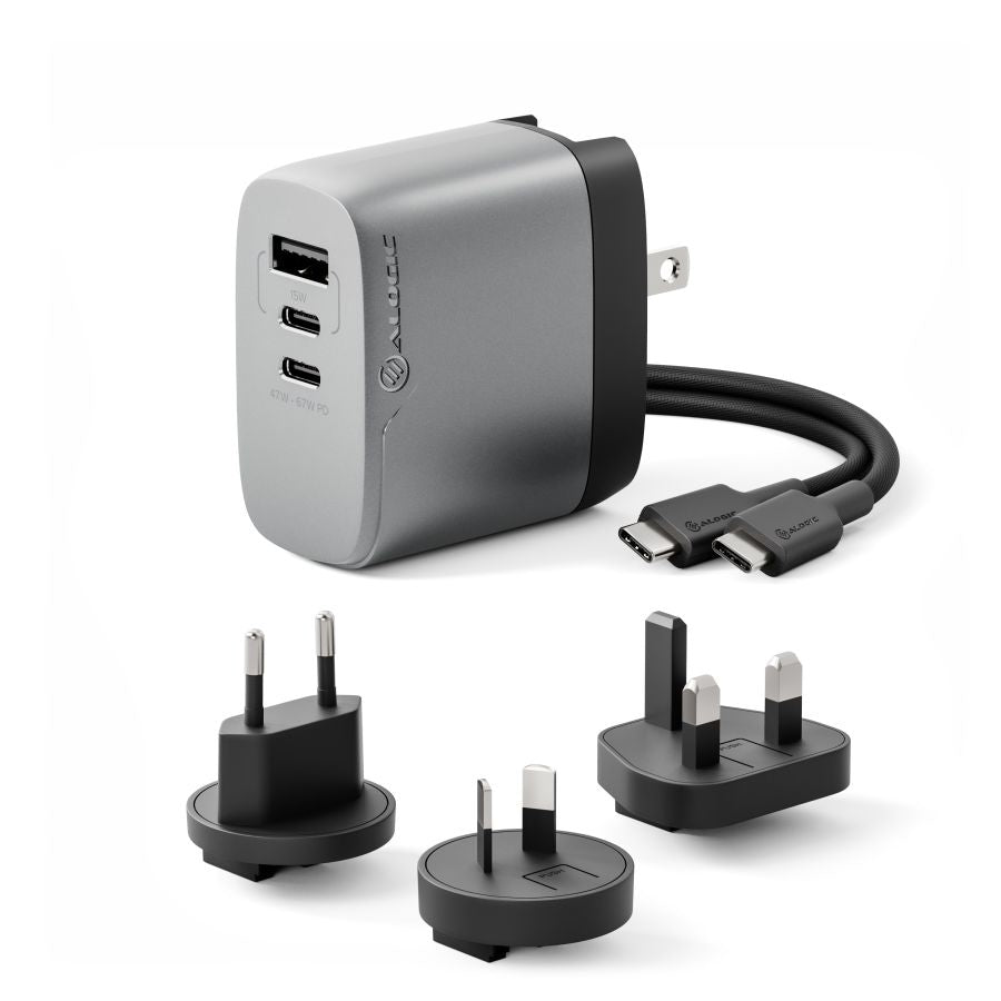 ALOGIC 3X67 Rapid Power 67W Multi-Country GaN Charger - WCM3X67-SGR - eCommerce Business Prime
