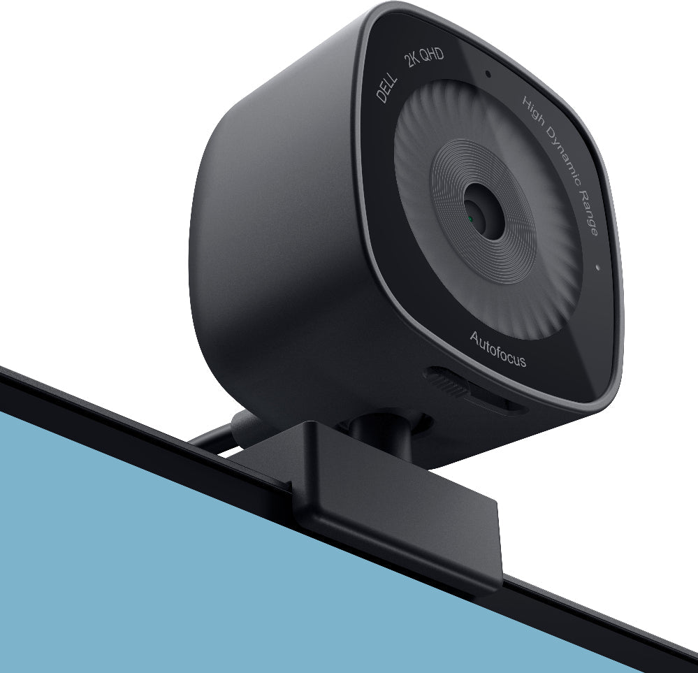 Black webcam on a white background