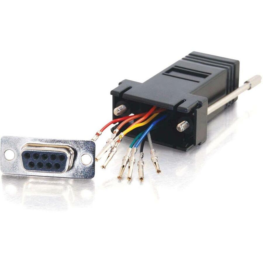 C2G RJ45 to DB9 Female Modular Adapter - Black - 1 Pack - 1 x RJ-45 - 1 x DB-9 Female - Black - 02943 - eCommerce Business Prime