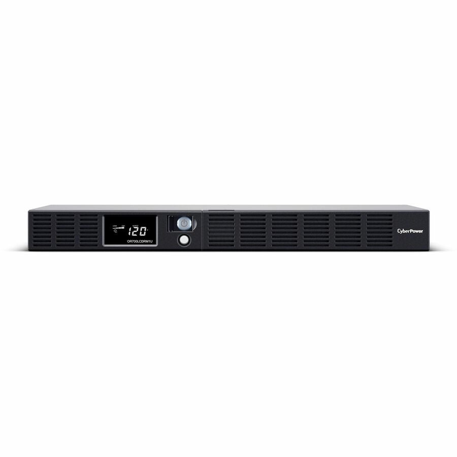 CyberPower OR700LCDRM1U Smart App LCD UPS Systems - 700VA/400W, 120 VAC, NEMA 5-15P, 1U, Rackmount, 6 Outlets, LCD, PowerPanel&reg; Business, $300000 CEG, 3YR Warranty - OR700LCDRM1U - eCommerce Business Prime