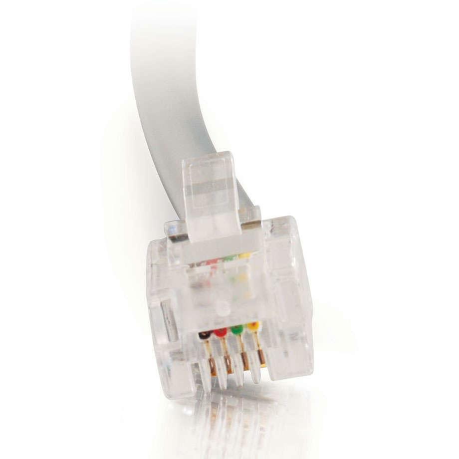C2G 7ft RJ11 Modular Telephone Cable - RJ-11 Male - RJ-11 Male - 7ft - Silver - 02970 - eCommerce Business Prime