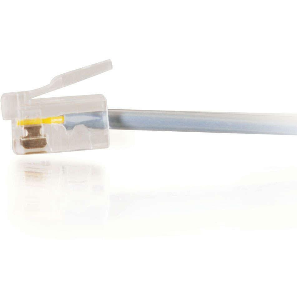 C2G 7ft RJ11 Modular Telephone Cable - RJ-11 Male - RJ-11 Male - 7ft - Silver - 02970 - eCommerce Business Prime