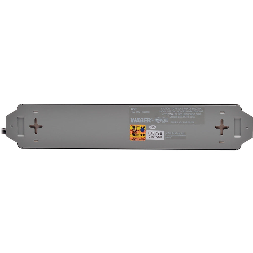 Tripp Lite Waber Power Strip Metal 5-15R 6 Outlet 5-15P 6' Cord - NEMA 5-15P - 6 NEMA 5-15R - 6ft - 6SP - eCommerce Business Prime