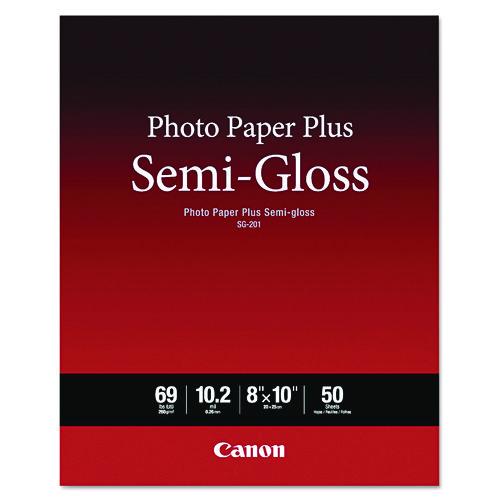 CANON Photo Paper Plus Semi-Gloss, 10.2 mil, 8 x 10, Semi-Gloss White, 50/Pack - 1686B062 CANON