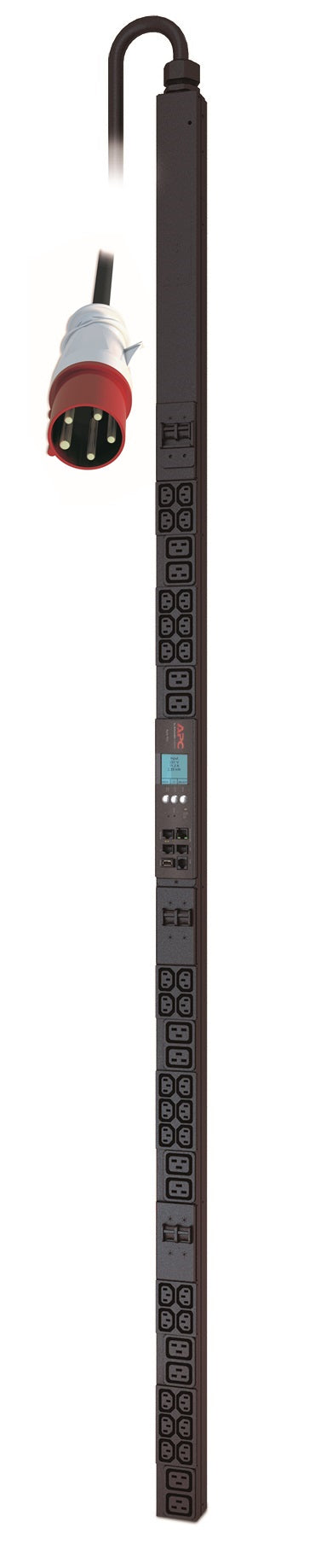 APC NetShelter Metered Rack PDU, 0U, 3PH, 22kW 230V 32A or 17.3kW 230V 24A, x30 C13 and x12 C19 outlets, IEC 309 3P+N+PE cord - AP8886 - eCommerce Business Prime