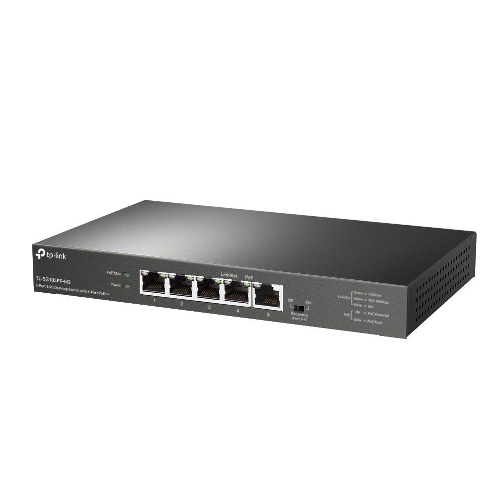 TP-Link 5-Port 2.5G Desktop Switch with 4-Port PoE++ - TL-SG105PP-M2 - eCommerce Business Prime
