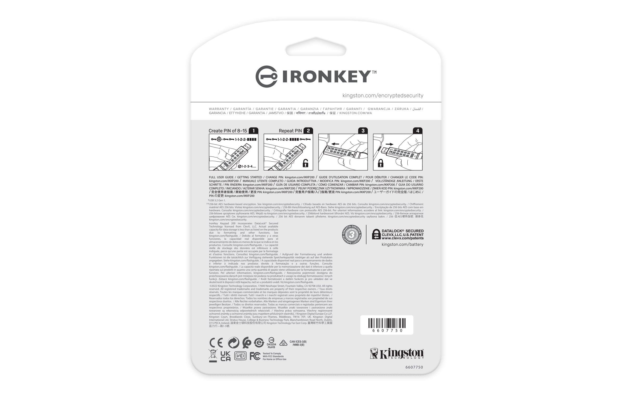 Kingston Technology IronKey 64GB Keypad 200, FIPS 140-3 Lvl 3 AES-256 Hardware Encrypted - IKKP200/64GB - eCommerce Business Prime
