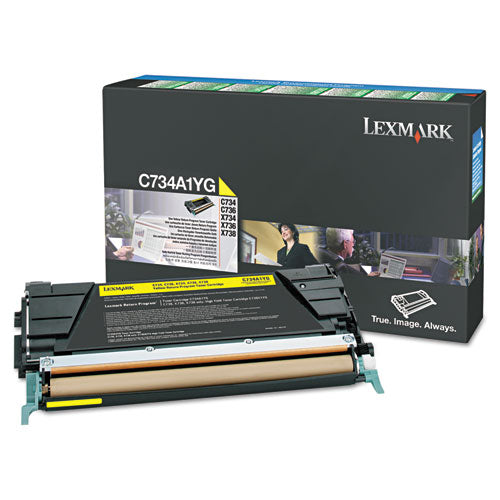 LEXMARK  Return Program High-Yield Toner, 10,000 Page-Yield, Yellow - C748H1YG LEXMARK