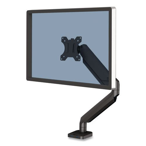 FELLOWES Platinum Series Single Monitor Arm, For 40" Monitors, 360 deg Rotation, 45 deg Tilt, 180 de - 8043301 FELLOWES