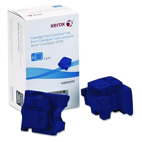 XEROX  Solid Ink Stick, 4,200 Page-Yield, Cyan, 2/Box - 108R00990 XEROX