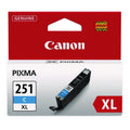 CANON  (CLI-251XL) ChromaLife100 High-Yield Ink, 695 Page-Yield, Cyan - 6449B001 CANON