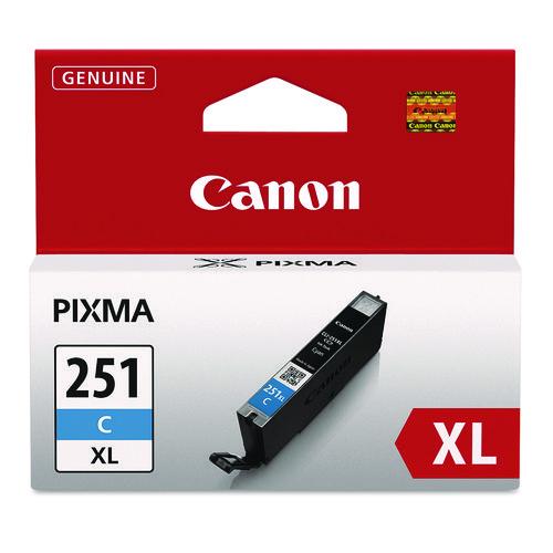 CANON  (CLI-251XL) ChromaLife100 High-Yield Ink, 695 Page-Yield, Cyan - 6449B001 CANON
