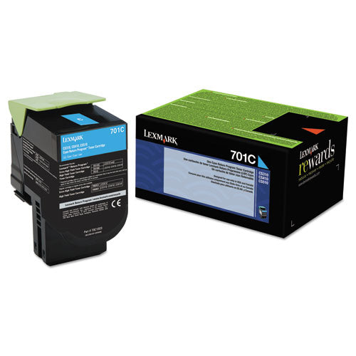 LEXMARK  Return Program Toner, 1,000 Page-Yield, Cyan - 70C10C0 LEXMARK