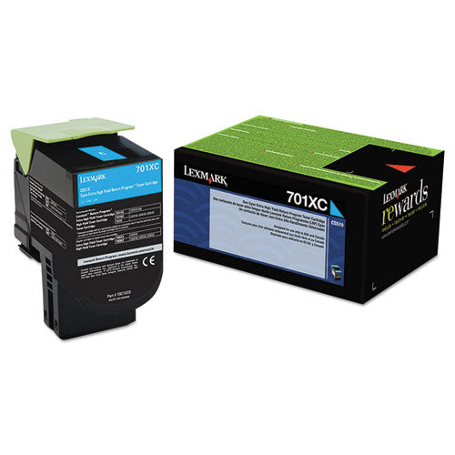 LEXMARK  Return Program Extra High-Yield Toner, 4,000 Page-Yield, Cyan - 70C1XC0 LEXMARK
