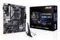 Asus Prime B550M-A WiFi II motherboard and its packaging on a white background