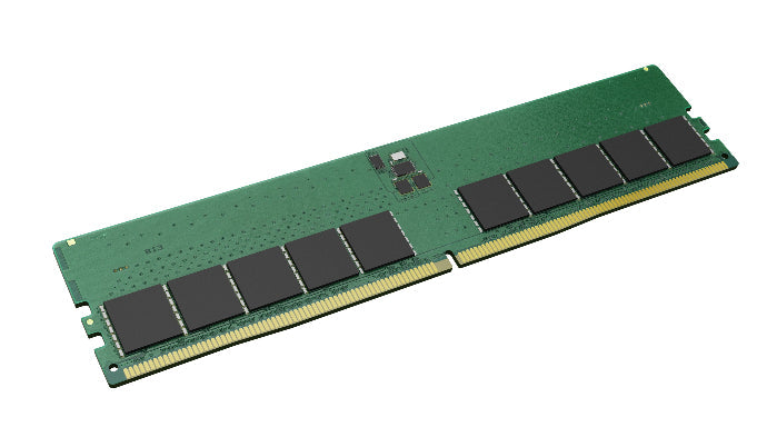 Green RAM module on a white background