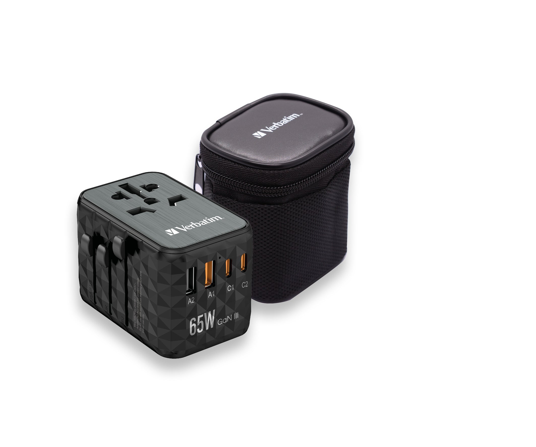 Verbatim UTA-05 65W GaN III Universal Travel Adapter with 2 x USB-C PD & QC 4+ & 2 x USB-A ports - 32120 - eCommerce Business Prime