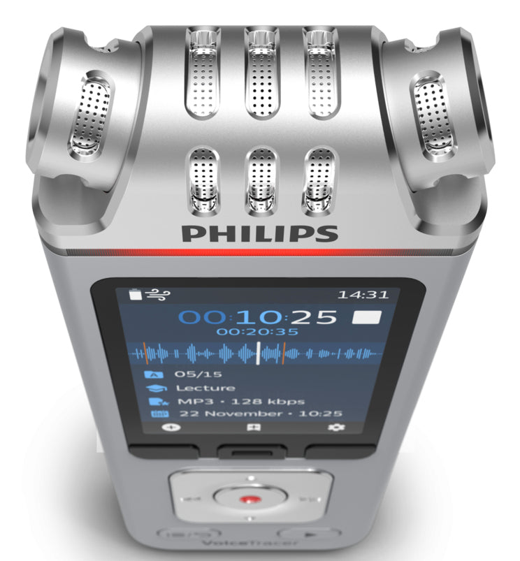 Philips DVT4115 Digital Voice Tracer Flash card Chrome, Silver - DVT4115 - eCommerce Business Prime