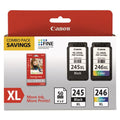 CANON  (PG-245XL/CL-246XL) Ink/Paper Combo, 180/300 Page-Yield, Black/Tri-Color - 8278B005 CANON