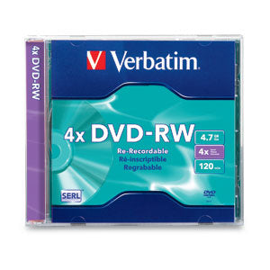 Verbatim DVD-RW 4.7GB 4X Branded 1pk Jewel Case 1 pc(s) - 94836