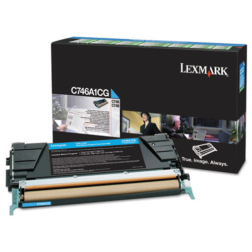 LEXMARK  Return Program Toner, 7,000 Page-Yield, Cyan - C746A1CG LEXMARK