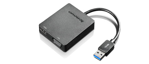 Lenovo Universal USB 3.0 to VGA/HDMI USB Type-A Black - 4X90H20061 - eCommerce Business Prime