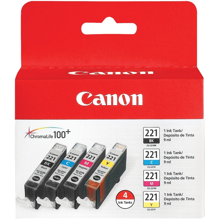 Canon CLI-221 ink cartridge 4 pc(s) Original Black, Cyan, Magenta, Yellow - 2946B004 CANON