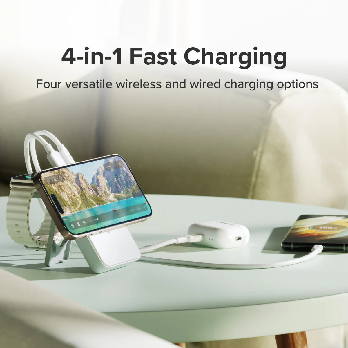 ALOGIC Lift 4-in-1 MagSafe Compatible Wireless Charging 10,000mAh Power Bank - L10KPBWH - eCommerce Business Prime