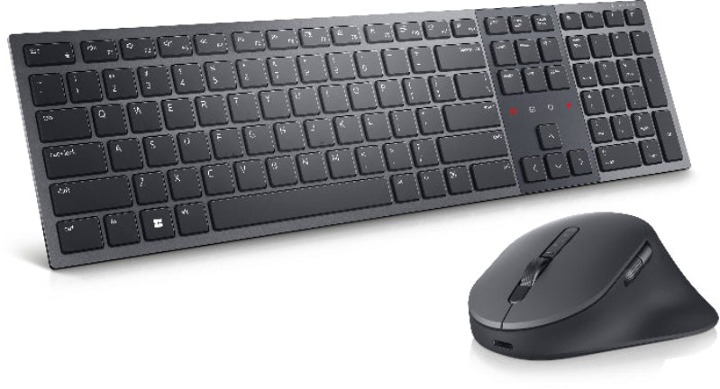 Black keyboard and mouse set on a white background