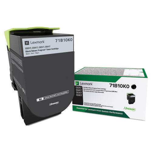LEXMARK  Unison Toner, 3,000 Page-Yield, Black - 71B10K0 LEXMARK