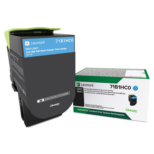 LEXMARK  Unison High-Yield Toner, 3,500 Page-Yield, Cyan - 71B1HC0 LEXMARK