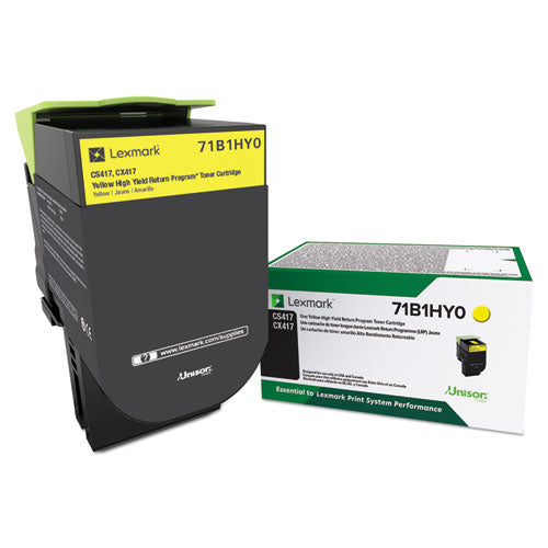 LEXMARK  Unison High-Yield Toner, 3,500 Page-Yield, Yellow - 71B1HY0 LEXMARK