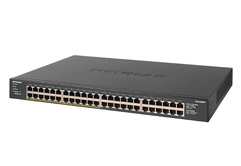 NETGEAR GS348PP Unmanaged Gigabit Ethernet (10/100/1000) Power over Ethernet (PoE) Black - GS348PP-100NAS - eCommerce Business Prime