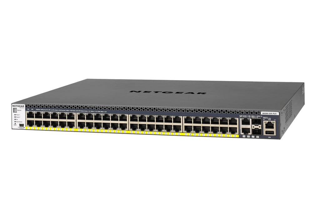 NETGEAR M4300-52G-PoE+ 550W PSU Managed L2/L3/L4 Gigabit Ethernet (10/100/1000) Power over Ethernet (PoE) 1U Black - GSM4352PA-100NES - eCommerce Business Prime