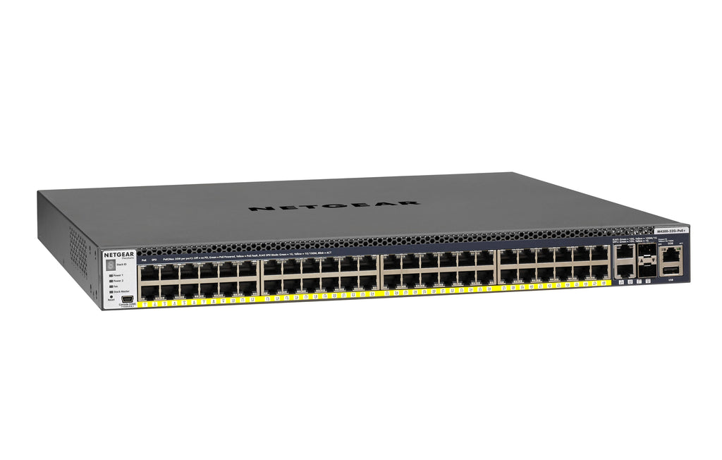 NETGEAR M4300-52G-PoE+ 550W PSU Managed L2/L3/L4 Gigabit Ethernet (10/100/1000) Power over Ethernet (PoE) 1U Black - GSM4352PA-100NES - eCommerce Business Prime