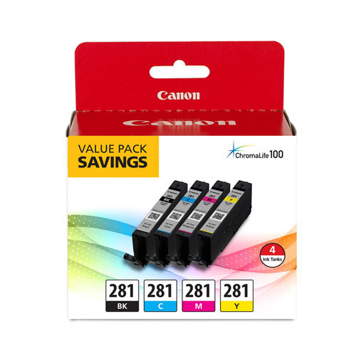 CANON  (CLI-281) Ink, Black/Cyan/Magenta/Yellow - 2091C005 CANON