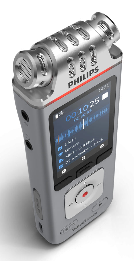 Philips DVT4115 Digital Voice Tracer Flash card Chrome, Silver - DVT4115 - eCommerce Business Prime