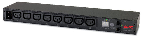 APC power strip with multiple outlets on a white background