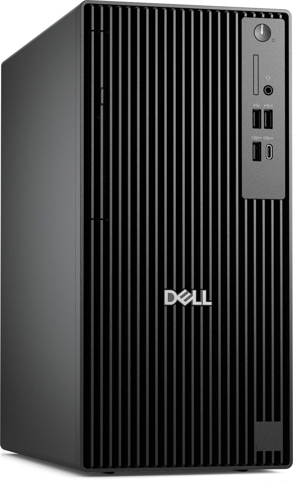 Dell desktop computer tower on a white background