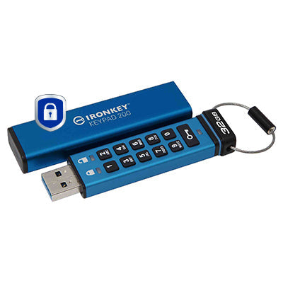 Kingston Technology IronKey 32GB Keypad 200, FIPS 140-3 Lvl 3 AES-256 Hardware Encrypted - IKKP200/32GB - eCommerce Business Prime