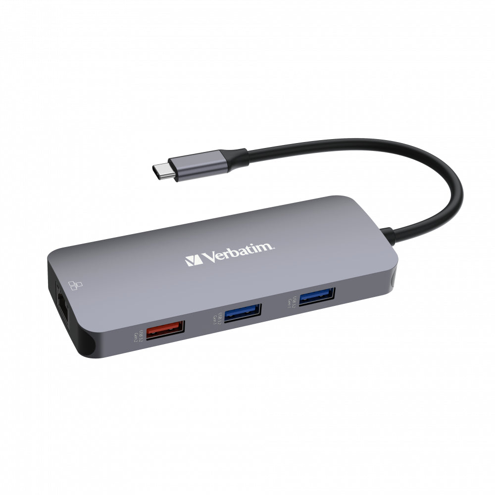 Verbatim CMH-09 USB Type-C 10000 Mbit/s Silver - 32152 - eCommerce Business Prime