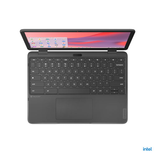 Lenovo 500e Yoga Chromebook 31 cm (12.2") Touchscreen WUXGA Intel® N N100 4 GB LPDDR5-SDRAM 32 GB eMMC Wi-Fi 6E (802.11ax) ChromeOS Grey - 82W40009US - eCommerce Business Prime